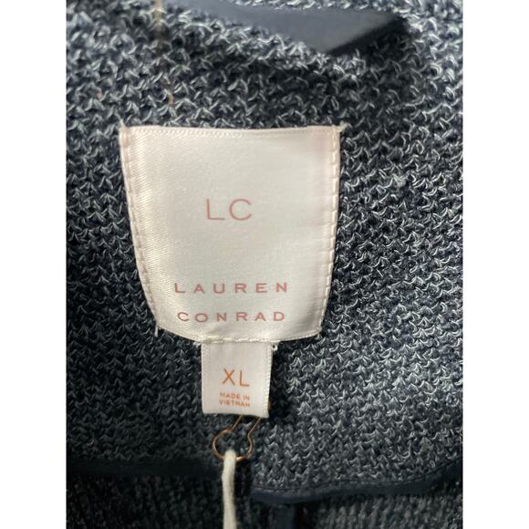 LC Lauren Conrad Gray Knit Open Front Cardigan Jacket XL - Picture 2 of 3